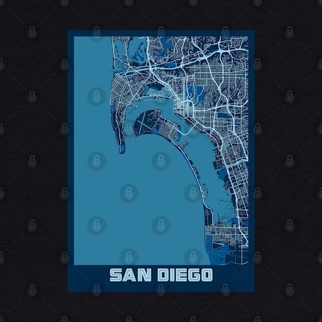 San Diego - United States Peace City Map by tienstencil